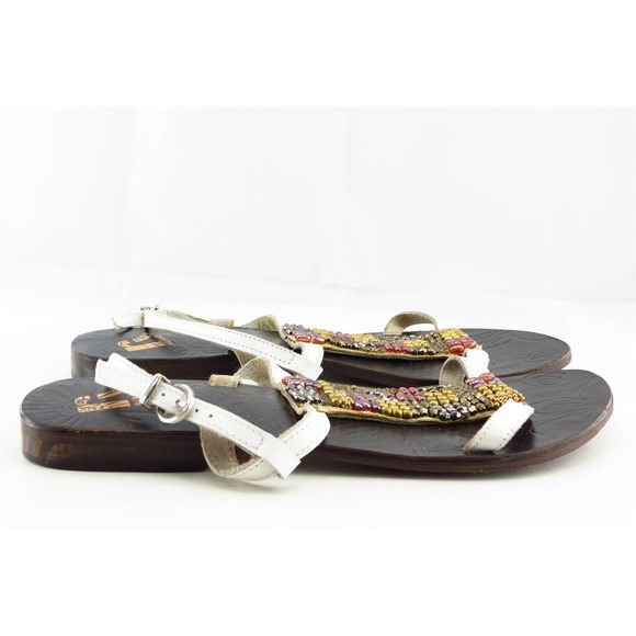 Report Signature Size 6 M White Gladiator Leather Women Sandal Shoes - Picture 3 of 6